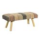 Multicolor Wool and Natural Wood Upholstered Bench image number 0
