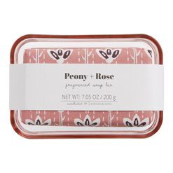 A&G Peony and Rose Bar Soap With Soap Dish