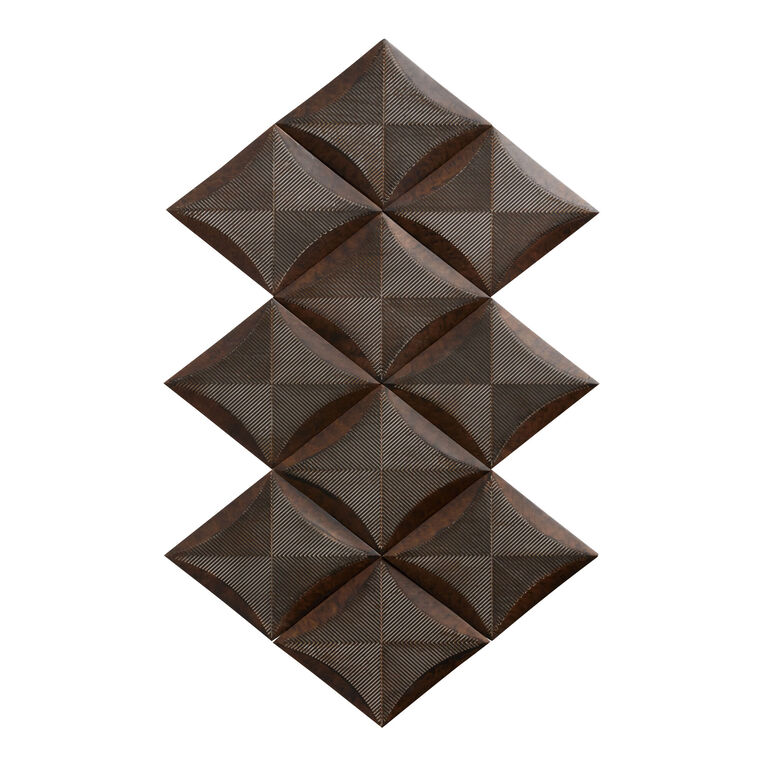 Pine Wood Geo Diamond Panel Outdoor Wall Decor image number 1