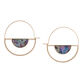 Gold And Faux Abalone Shell Modern Hoop Earrings image number 0