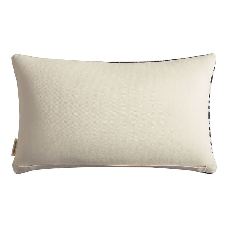 Black And Oatmeal Abstract Indoor Outdoor Lumbar Pillow image number 3