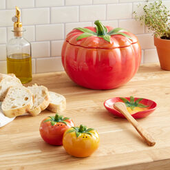 Hand Painted Ceramic Tomato Salt and Pepper Shaker Set