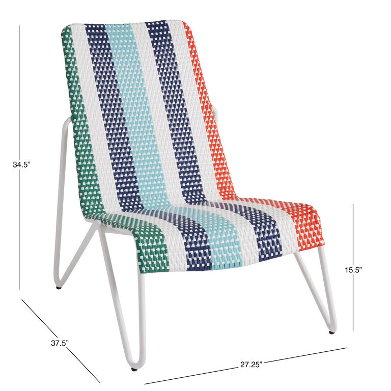 Soledad Multicolor All Weather Wicker Outdoor Lounge Chair image number 6