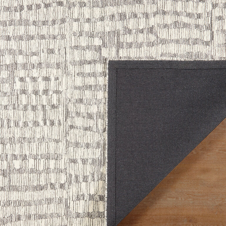 Shadows Charcoal Stripe Wool Area Rug image number 3