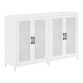 Rayna White Faux Rattan 2 Piece Media Stand image number 0
