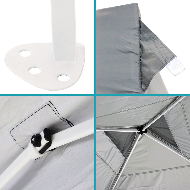 White Steel Premium Adjustable Pop Up Canopy image number 5