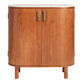 Caitlin Oval Warm Chestnut Marble Top Bar Cabinet image number 2