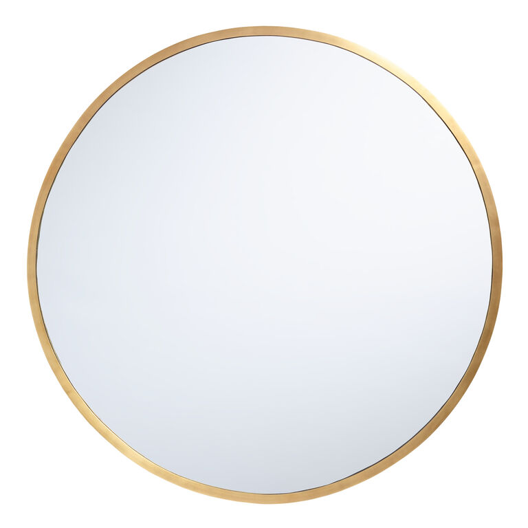 Sana Oversized Round Brass Wall Mirror image number 1