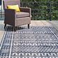 Luxor Navy Blue And White Geo Indoor Outdoor Rug image number 3