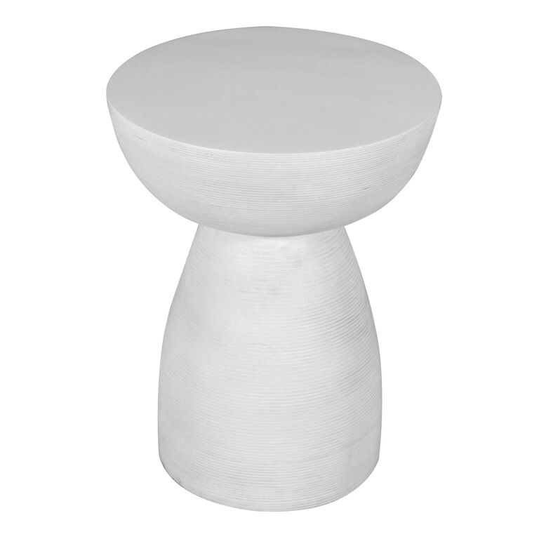 White Mango Wood Pedestal Side Table image number 3