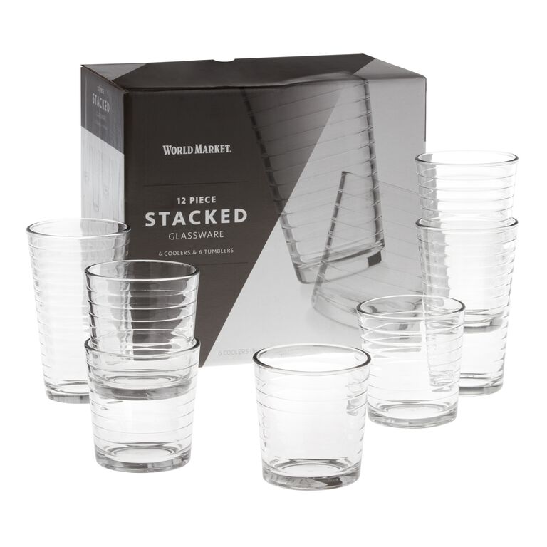 Stacked Glassware 12 Piece Set image number 1