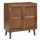 Helmer Cherry and Rattan Cane Storage Cabinet image number 0