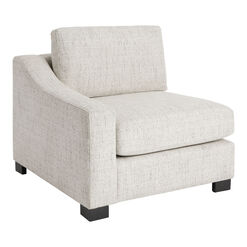 Hayes Cream Slope Arm Modular Sectional Left End Chair