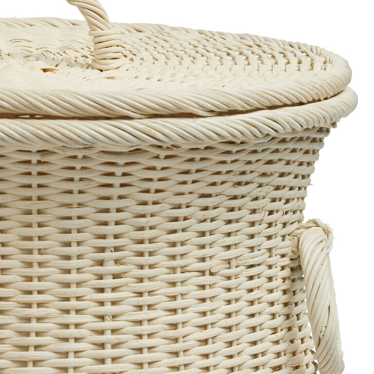 Blanca White Rattan Vase Shaped Basket image number 4
