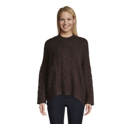 Carlye Oversized Brown Cable Knit Funnel Neck Sweater