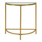 Half Circle Gold Metal and Glass Top Console Table image number 2