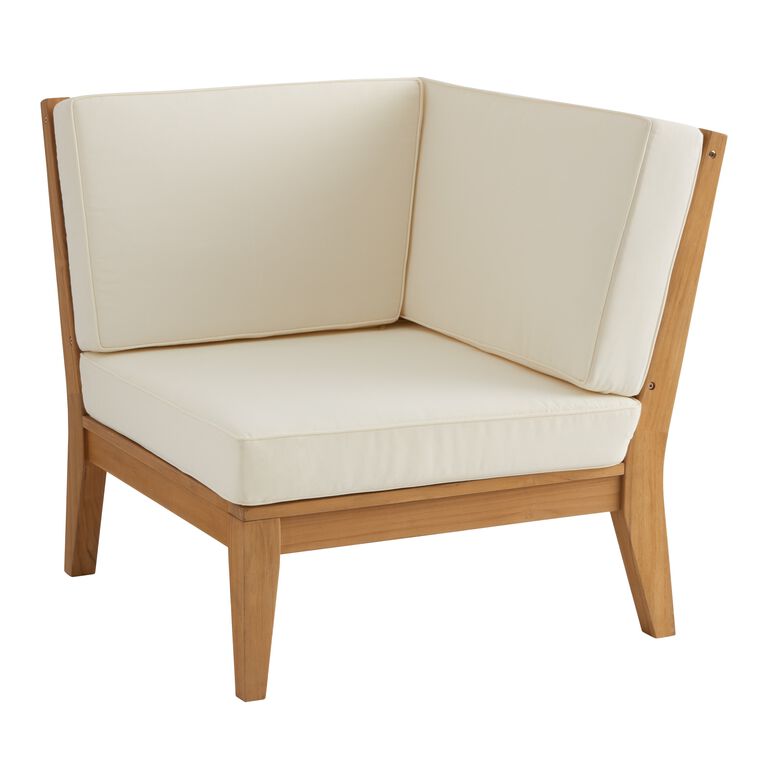 Somers Natural Teak Modular Outdoor Sectional Corner Chair image number 1