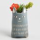 Gray Hand Painted Ceramic Cat Planter image number 1