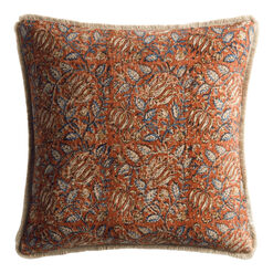 Multicolor Floral Jaipur Block Print Reversible Throw Pillow