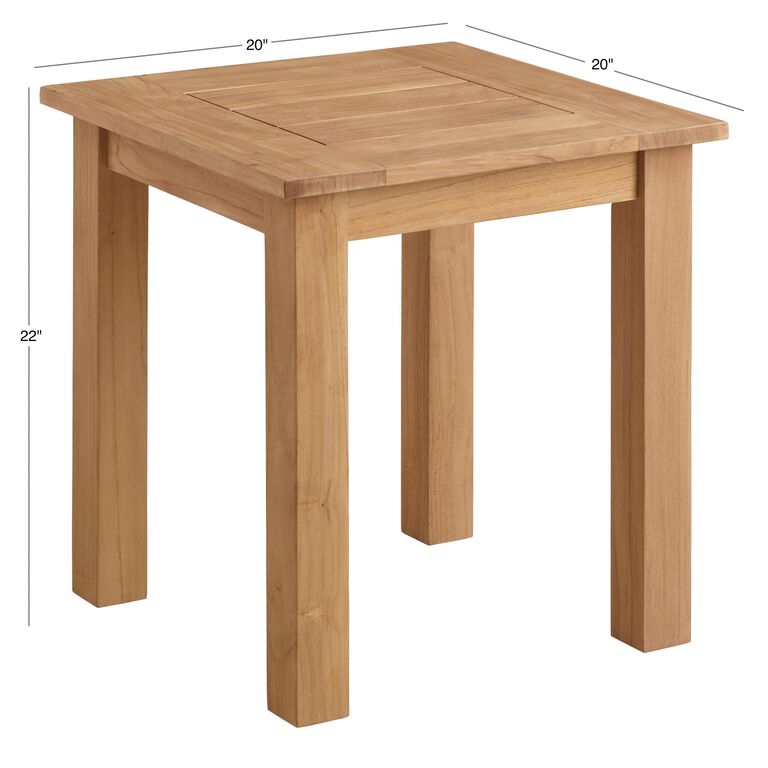 Calero Natural Teak Outdoor End Table image number 4
