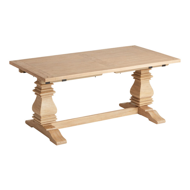 Avila Washed Natural Wood Extension Dining Table image number 4
