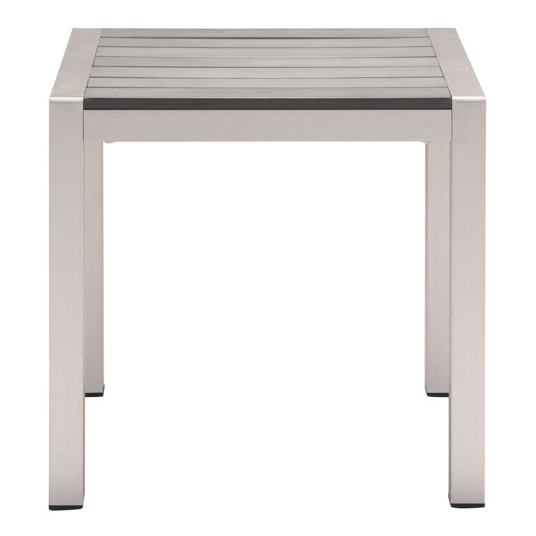 Coronado Gray and Silver Metal Outdoor End Table image number 3