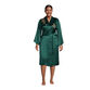 Emerald And Gold Satin Floral Embroidered Robe image number 0
