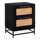 Cresset Wood and Rattan Cane 2 Drawer Storage Cabinet image number 0