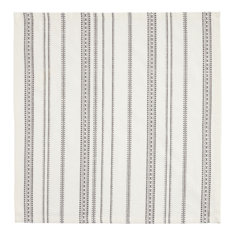 Gray And Ivory Geo Stripe Napkin Set of 4 image number 2