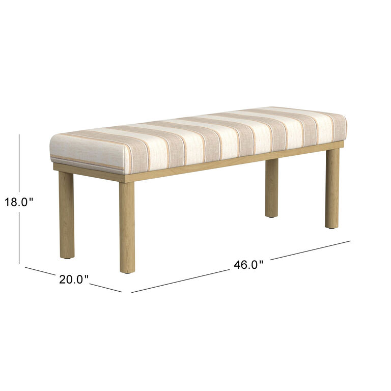 Drover Natural Exposed Wood Scandi Upholstered Bench image number 5