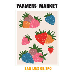 Buen Dia San Luis Obispo Farmers Market Wall Art Print