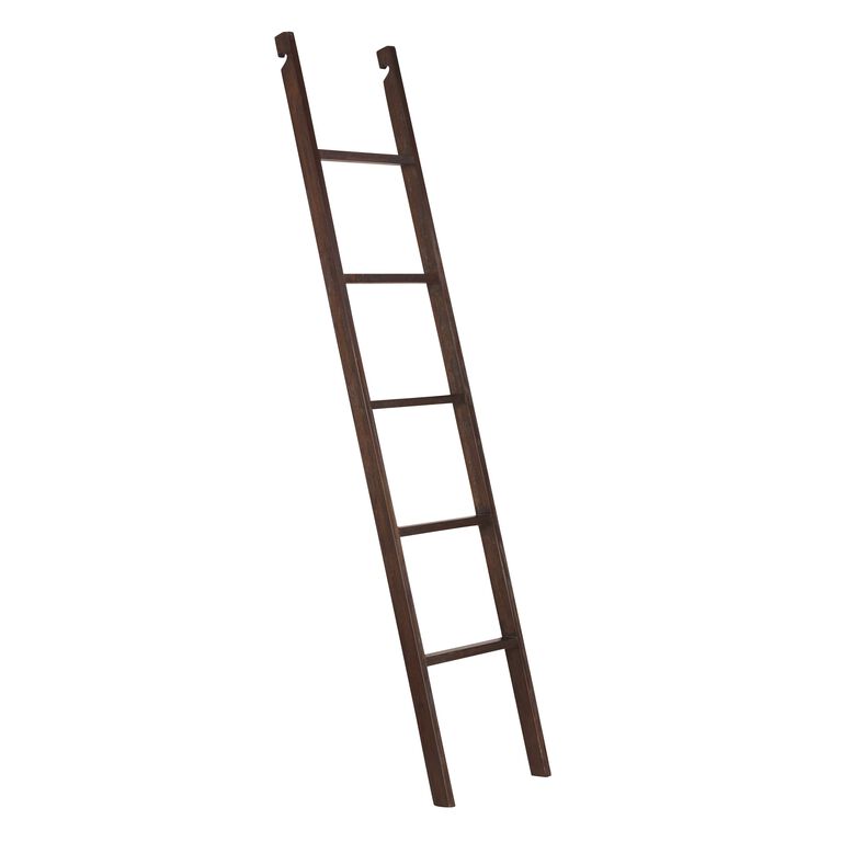 Augustus Roasted Cocoa Wood Bookshelf Ladder image number 1