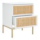 Ria Wood And Natural Rattan Nightstand With Drawers image number 3