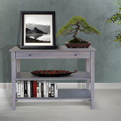 Evans Wood Console Table with Shelves