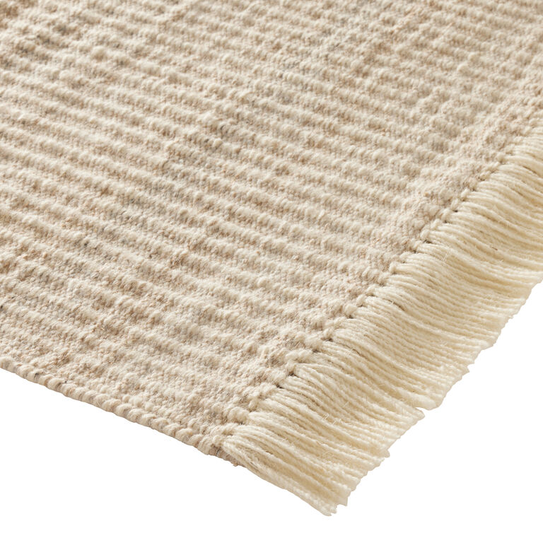 Ren Gray and Beige Patchwork Handwoven Wool Blend Area Rug image number 2