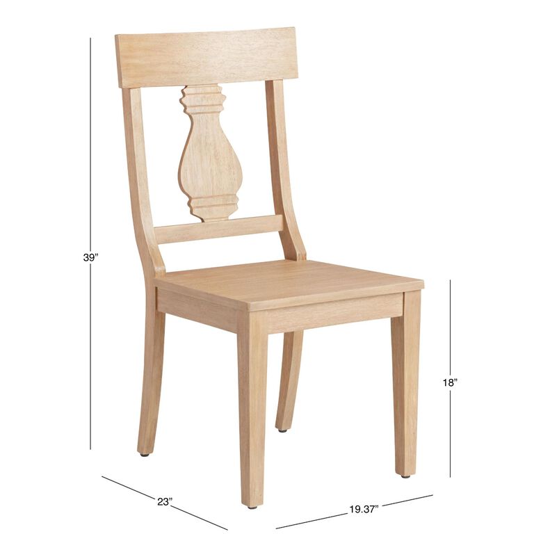 Avila Washed Natural Wood Dining Chairs Set of 2 image number 6