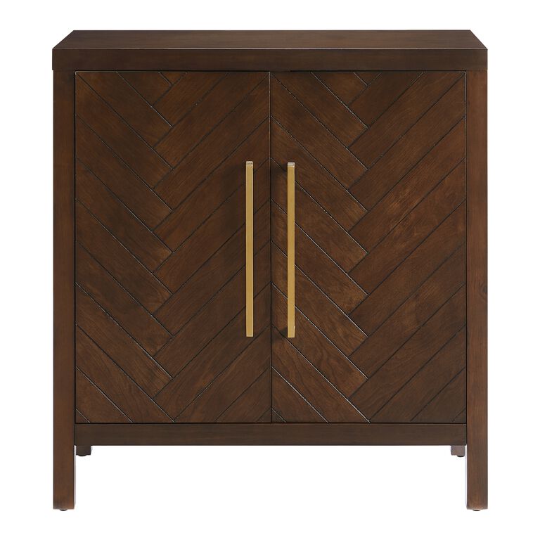 Dominique Herringbone Wood Storage Cabinet image number 3
