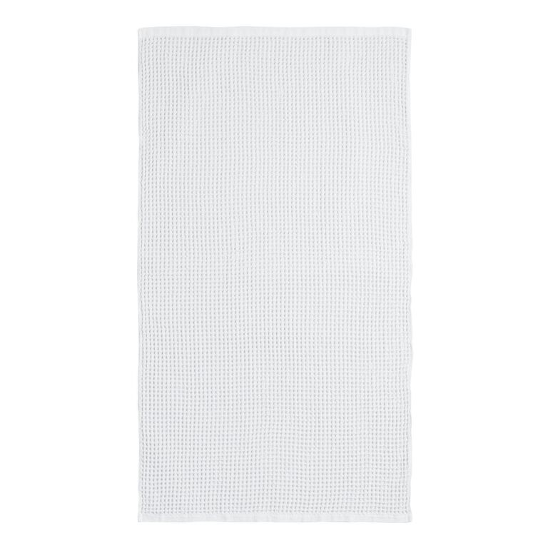 White Waffle Weave Cotton Bath Towel image number 3