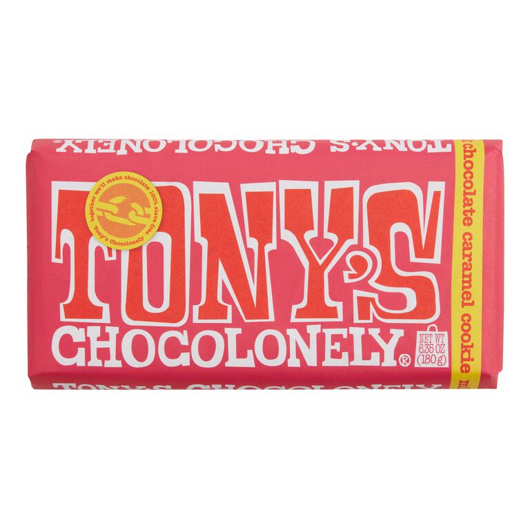 Tony's Chocolonely Caramel Cookie Milk Chocolate Bar image number 1