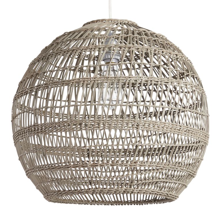 Round Bamboo Basketweave Pendant Shade image number 1