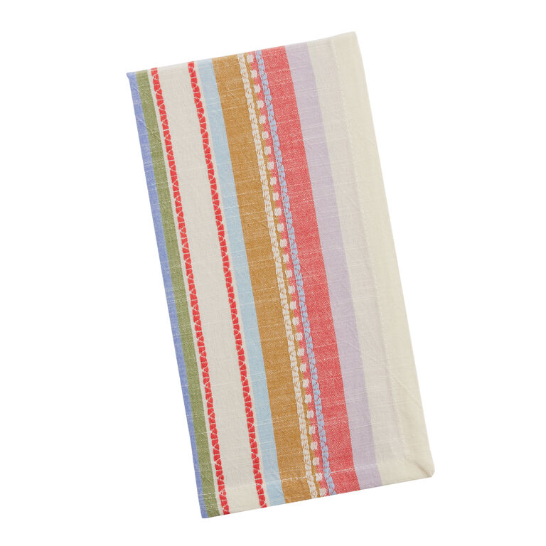 Multicolor Dobby Stripe Napkin Set of 4 image number 1