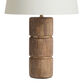 Vito Natural Wood Brass Inlay Column Table Lamp Base image number 0