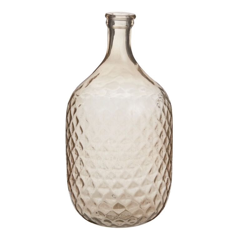 Smoky Hammered Glass Jug Vase image number 1