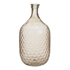 Smoky Hammered Glass Jug Vase