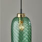 Darcie Emerald Green Glass Cylinder and Brass Pendant Lamp image number 2