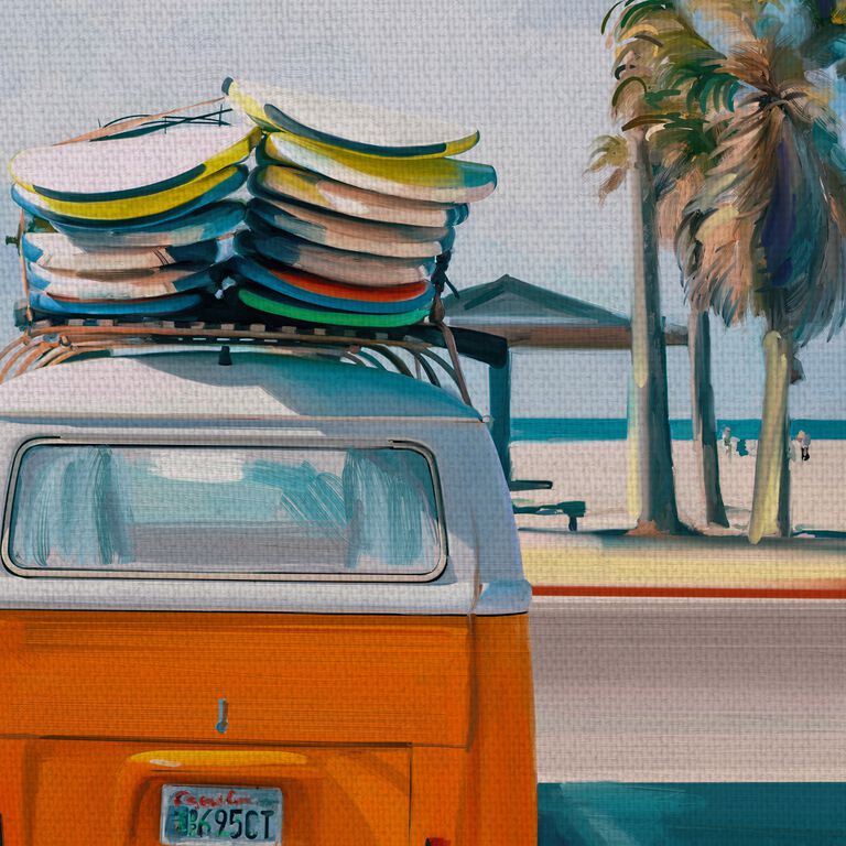 Retro Beach Day II Canvas Wall Art image number 2