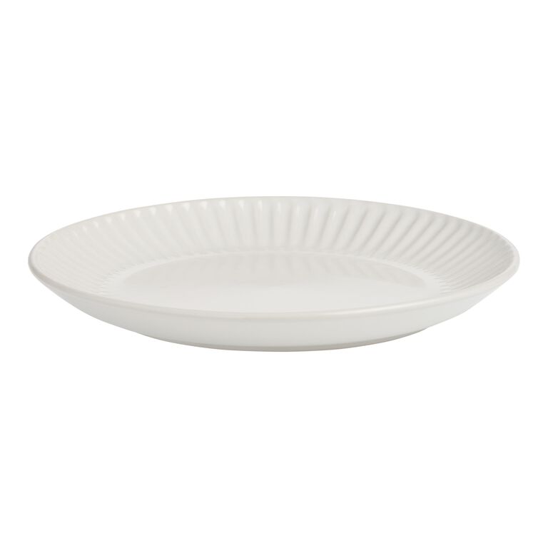 White Whittle Ribbed Salad Plate image number 2