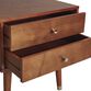 Light Walnut Wood Caleb End Table with 2 Drawers image number 2
