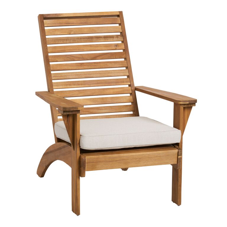 Kapari Natural Acacia Wood Outdoor Chair with Cushion image number 1