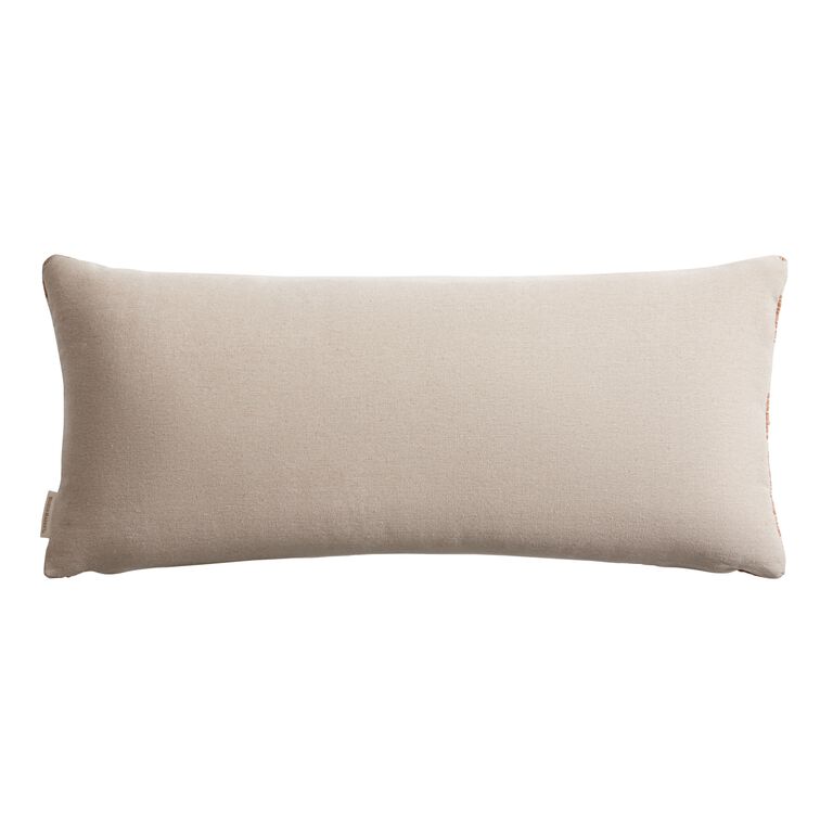 Extra Wide Ivory Checkered Lumbar Pillow image number 3